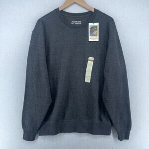 NORTH HUDSON Sweatshirt Mens M Soft Touch Freece Crew Jumper Heather Gray NEW